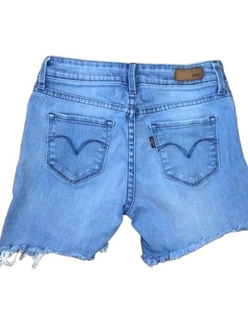 LEVI’S faded jorts blue shorts demi curve modern rise skinny  jeans women 24
